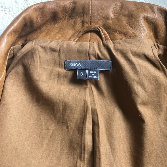 VINCE leather scuba jacket.  Worn once - Picture 7 of 14